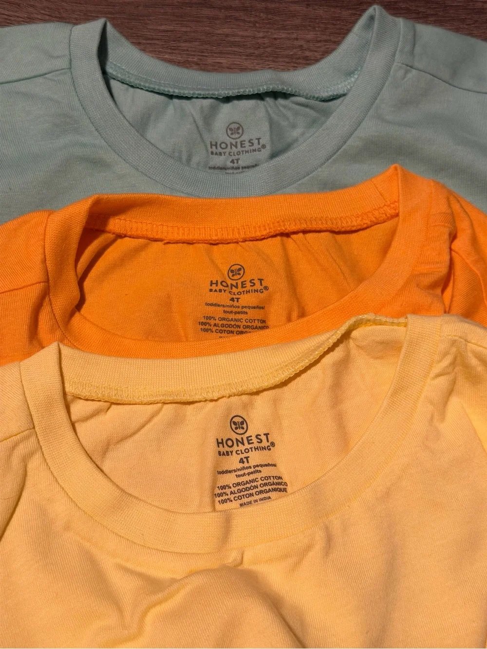 4t Toddler Boys Girls Children's Solid Crewneck Tshirts Yellow, Orange, Aqua